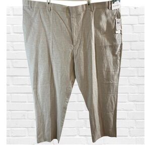 Cubavera Linen Blend Tan Dress Pants Summer Lightweight 52 x 32 Beach Wedding